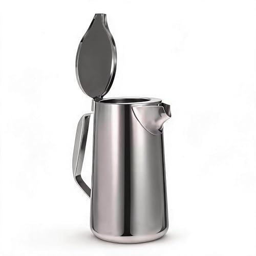 Jarabla de Agua de Acero Inoxidable con Tapa, Jarra de Cerveza, Jarra de Agua de 2L Tetera con Mango Ergonómico Jug Bebida de Bebidas Frías