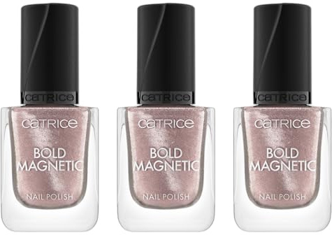 Catrice Bold Magnetic Nail Polish, Nr. 020, Pink, metallisch, vegan, ohne Mikroplastikpartikel, ohne Parfüm, ohne Parabene, 3er Pack (3x10.5ml)