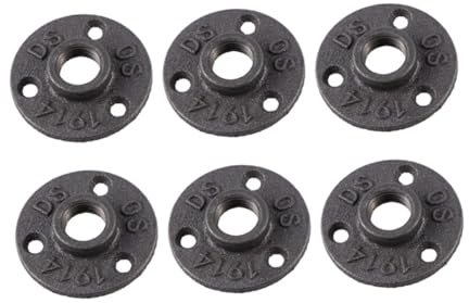 LOORGVEL 12 piezas Brida de Piso de Hierro Maleable para Montaje Pared y Suelo Base Fija con Orificios para Soporte Tuberías Estilo Industrial