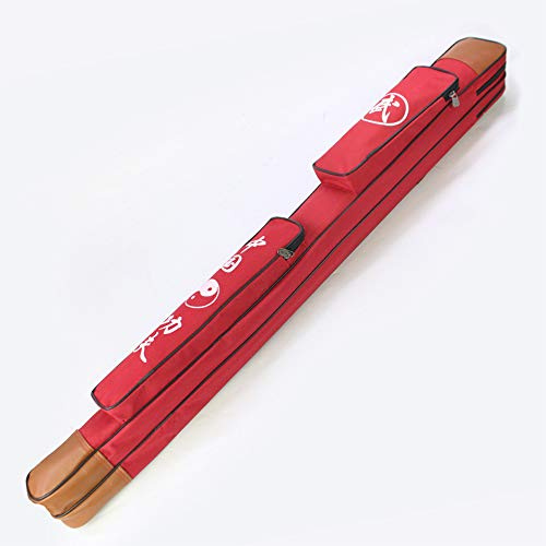 Tai Chi-väska, dubbla lager kinesiska Kung Fu Oxford-tyg Katana med bärrem, röd(Red)