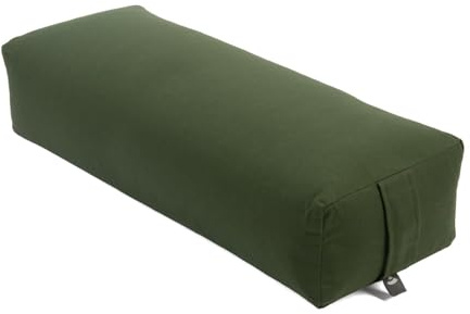 Bodhi Yoga Salamba Bolster Eco | Waschbarer Bezug aus 100% Bio-Baumwolle | Yogarolle eckig mit Bio Dinkelfüllung | Yogakissen groß für Restoratives Yoga | Maße: 63,5 x 26,5 x 20,5 cm