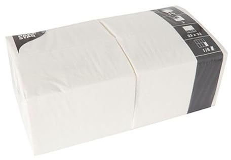 Papstar 1 Karton = 4x250 Servietten, 3-lagig 1/8-Falz 33 cm x 33 cm weiss 14234