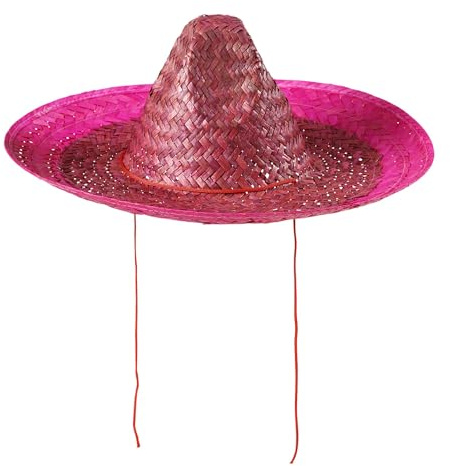 W WIDMANN MILANO Party Fashion - Mexikanischer Sombrero, 48 cm | Geflochtener Strohhut für Karneval, Mottoparty, Mexiko-, Mariachi- und Fiesta Kostüme
