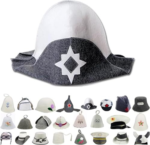Gorro de fieltro Gorro sauna Gorro Tapa Kazajstán Gorra de sauna para sauna Sombrero de fieltro 5177-1512