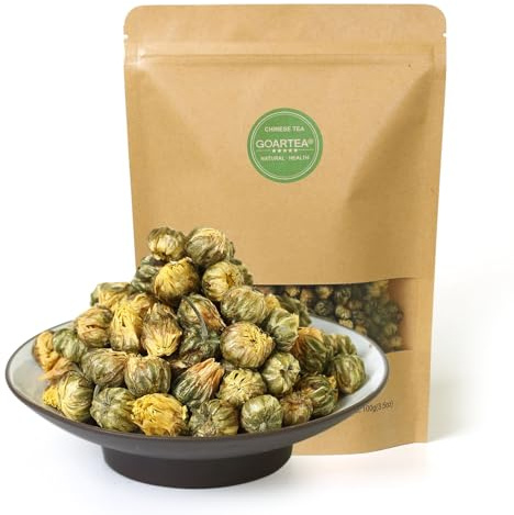GOARTEA Chrysanthemum Tea - 100g / 3.5oz Premium Grade - Natural Dried Fetal Chrysanthemum Flower Herbal Tea Loose Leaf - Tai Ju Floral - Caffeine Free