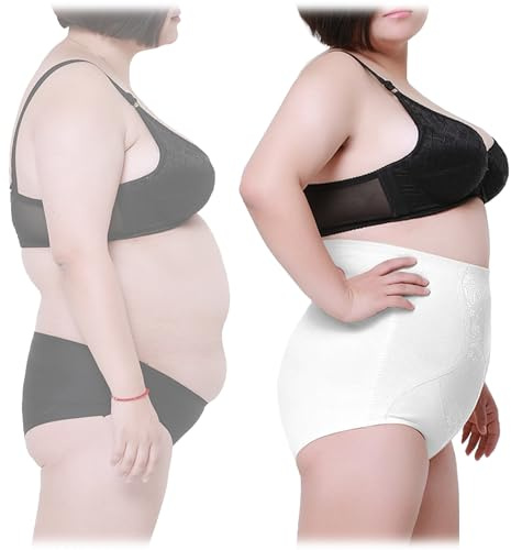 Max shape Women's High Waist Tummy Control Silm Panty Plus Size, White, 7X-Large Plus