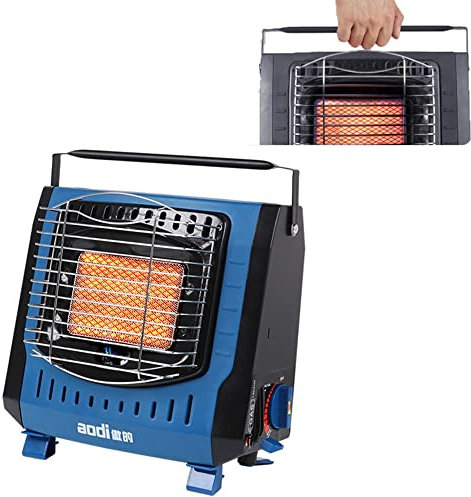 XFAK Calentador De Butano para Tienda Campaña Mini Calentador Portátil para Terraza Interiores Y Exteriores Calentador De Gas Móvil De Cerámica, Calentador De Espacio De 2000w