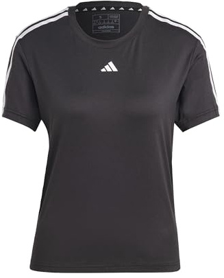 adidas Women's AEROREADY Train Essentials 3-Stripes Tee, Black/White, M