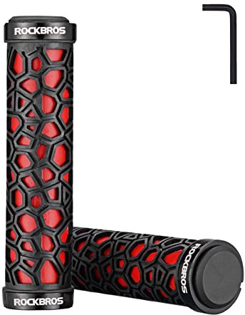 ROCKBROS Bike Handlebar Grips Double Lock-on Bike Grips Non-Slip Bicycle Handlebar Grips for MTB, BMX, Scooters, Folding Bikes 22.2mm