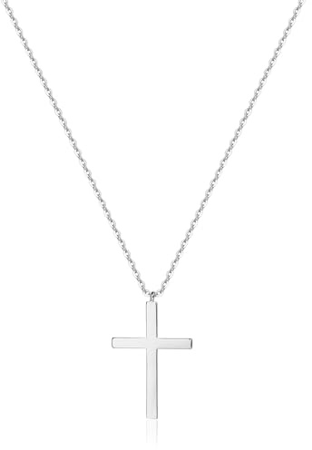 Jenosy Kette Damen Gold Kreuz Kette Gold Damen Personalisierte Kette mit Kreuz Zarte Halskette mit Kreuz Anhänger Damen Hypoallergene 18K Vergoldete Kette Modeschmuck für Frauen und Mädchen