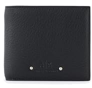 Armani Exchange Men's Morgan, Sustainable, Debossed Logo Bi-Fold Wallet, Black, One Size