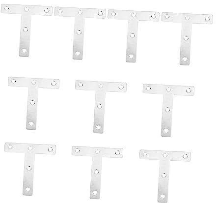 Veemoon 10pcs Stainless Steel Fixed Plate Corner Bracket Angle Bracket Shaped Plate for Corner Brace for Repair