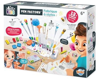 Buki- Fabrique à stylos - Station de Customisation Crayons et Bureau – Kit Créatif Enfant dès 6 Ans – Stylos, Stickers, Masking Tape, Gommes à Fabriquer, Accessoires DIY Inclus - FK007