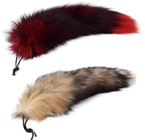Nocyclonic 2 Pieces FuchsschwanzFuchsschwanz Anhänger etwa 40cm,fox tail,Fell Schwanz Keychain fox tail keychain Auto Schlüsselketten Anhänger Weich Flaumig Dicht Dekoration (A)