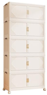 Armadio Portatile Con Ruote Design Impermeabile Cabina Armadio Chiusa Angolare Con Porta Magnetica Per Camere Da Letto, Appartamenti(White,70x36x166cm)
