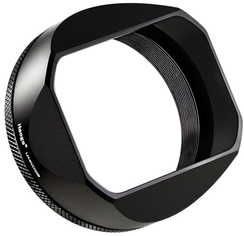 Haoge Square Metall Objektivblende with 49mm UV Filter Adapter Ring for Fujifilm X100VI Fuji X100V X100F X100T X100S X70 Camera Black LH-XVI100B