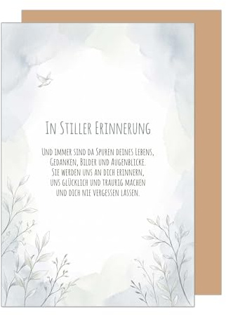 Edition Seidel Högkvalitativa sorgkort med kuvert – sorgkort – sorgkort – vikbart kort med texten In stiller Erinnerung
