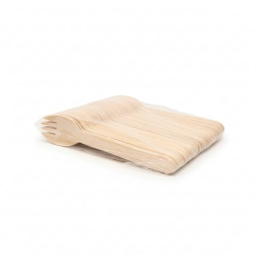 Wooden Sporks 160mm Disposable Eco Friendly Compostable Wooden Cutlery for Parties Catering Takeaway & Events Pack of 100 (100 Pack)