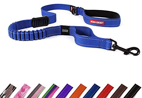EZYDOG Zero Shock Dog Lead | Zero Shock Technology, Shock-Absorbing, Leads For Small,Medium, Large Dogs, Soft Padded Handle, Traffic Control, 1.2m (Blue)