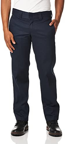 Dickies Herr Flex arbetsbyxa smal rak passform, Mörk marin V1, 36W x 30L