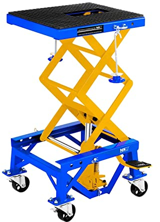 MSW Scherenhebebühne Motorradhebebühne Arbeitsbühne Motorradheber Hebebühne MSW-MHB-135-PRO (mit Rollen, 135 kg)