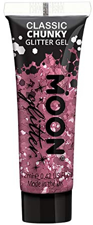 Gel mit klassischem grobkörnigen Glitter von Moon Glitter - 12ml - Rosa - Glitzer Gesichtsfarbe