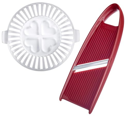 Westmark Set per chips fai-da-te, 2 pz.: piatto e mandolina, Per microonde, Acciaio inox/Plastica, Senza BPA, Crunchy, Bianco/Rosso, 11902260