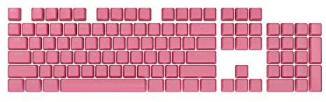 Corsair PBT DOUBLE-SHOT PRO Keycap Mod Kit (Double-Shot PBT Keycaps, Bottom Row Standard Layout, Textured Surface, 1.5mm Wall Thickness, O-Ring Damper Included) Rogue Pink