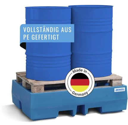 Auffangwanne classic-line aus Polyethylen (PE) für 2 Fässer, ohne Gitterrost, 900x1300x350