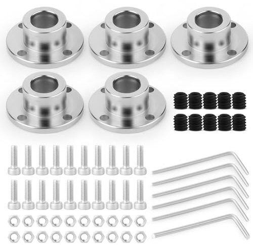 QCQIANG 5PCS 8mm flangia accoppiamento, accoppiatore albero motore, albero flangiato montaggio, per fai da te modello fatto a mano