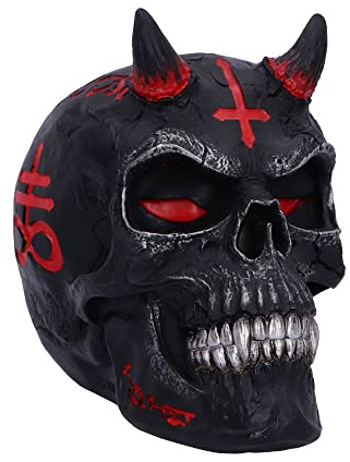 Nemesis Now James Ryman Totenkopf, Schwarz, 20 cm, Harz, Black Infernal