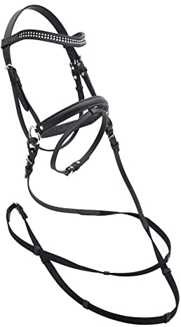 PFIFF 103031 Trensenzaum Lilly, hochwertige Trense, für Spielpferde geeignet, Schwarz Shetty