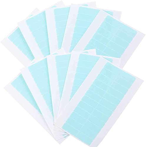 Hair Extension Tapes,240 Pcs Double Sided Hair Extension Double Waterproof Wig Tape,for Human Hair Weft Replacement Tapes for Hair Extensions(Blue 4 * 0.8cm 10 Slice)
