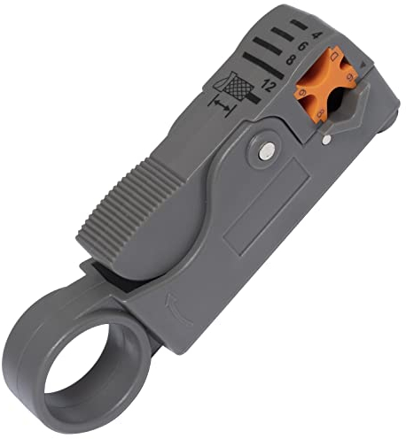AERZETIX - C66040 - Pelacables coaxiales RG58/RG59 - pinza peladora de cable - longitud 98mm - sección cables electrónicos ordenador informática satélite - en plástico ABS - color gris