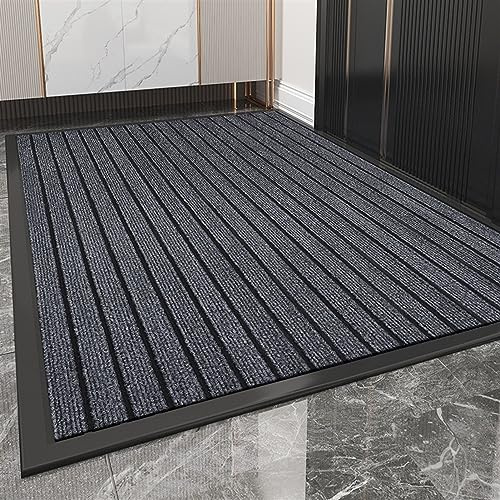 Heavyoff Felpudo de Entrada, Alfombra Exterior para Puerta, Antideslizante, Lavable para Atrapar Suciedad para Interior y Exterior Gris Oscuro, 50x80cm