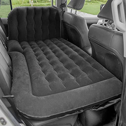 SUBKUDY Luftbetten Auto Luftmatratzen Camping Aufblasbare Matratze Isomatte Gästebett mit Luftpumpe Luftbett für Kofferraum SUV Camping Outdoor Reisen (Schwarz)