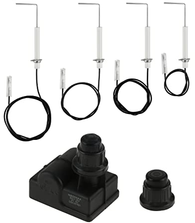 Hicello Piezo - Accenditore a gas, accenditore per barbecue a gas, accenditore a batteria, pulsante di accensione per barbecue con 4 elettrodi, per Blackstone 28 pollici propano Griddle