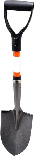 pokm toolsmarket - Pionierspaten 70cm mit Fiberglas Stiel, Spaten Gartenspaten Spitzspaten, Auto-Spaten, D-Griff, kleine Schaufel Grabspaten, universelles Gartengerät