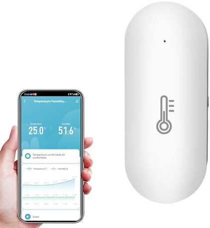 JCHENG Temperature Humidity Sensor for TUYA Zigbee Gateway Exclusively- Remote Monitoring, Extended Battery Life, App Control, Smart Home Automation