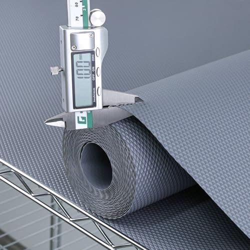 Hersvin Alfombrilla para cajones 30 cm x 500 cm, papel para armarios, inserto para cajones de EVA resistente al agua, base no adhesiva, alfombra para armarios de cocina (Gris, Diamante Grande)