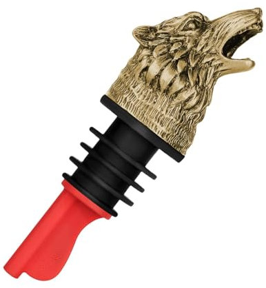 Anulely Whisky Pourer, Wolf Head Wine Pourer, Cool Animal Liquor Pour Spout, Liqour Pourer, Safe Pourer for Liquors, Wine Diffuser Aerator for Home Use, Men, Friends