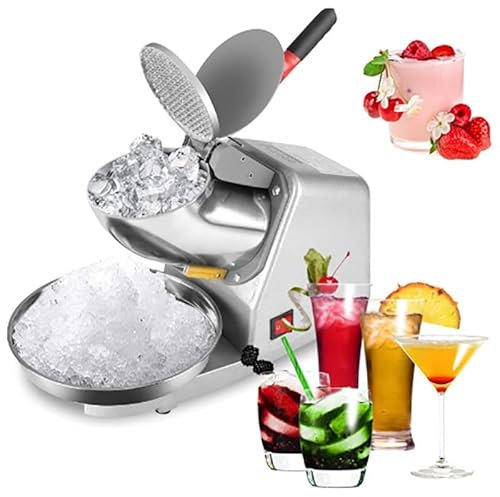 RSQQL Broyeur à Glace électrique for Usage Domestique et Commercial, Machine à cônes de Neige à Double Lame, 85 kg/h, 300 W/2200 TR/Min