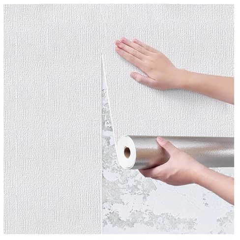 Selbstklebende Schaumstoff-Tapete, schalldichte, gepolsterte Wandpaneele, Wandkontaktpapier mit Leinenstruktur for Schlafzimmer, Büro(3.28x32.81ft/100x1000cm)