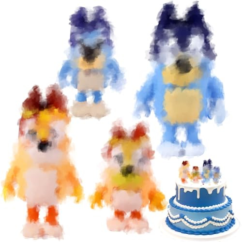 4 Stück Tortenfiguren Kuchen Topper DIY Desktop Ornamente Tortendeko Spielzeug Cake Topper Kuchendekoration Mini Figures für Geburtstag Party Dekoration Supplies für Mädchen Junge
