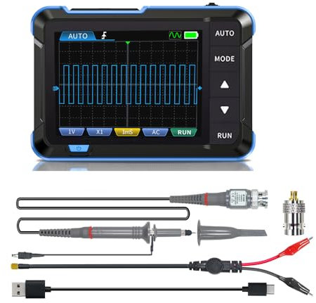Treedix DSO 153 Tragbares Digitales Oszilloskop Kit 2,8 Zoll, 1 MHz Bandbreite, 5 MS/s hohe Abtastrate und automatische Abschaltung, tragbares Oszilloskop mit 14 einstellbaren Wellenformen für DIY und