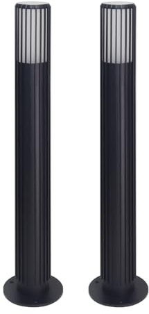 LUXULA 2 Stück Wegeleuchte GU10 56cm, IP44, Pollerleuchte | Bodenplatte und Erdspieß, Aluminium, LED Außenleuchte, Pollerleuchte, Stehleuchte für Garten, Terrasse und Wege