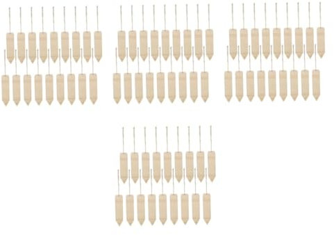 SHINEOFI 4 Sätze Hölzernes Lesezeichen Bleistift Lesezeichen Selber Machen Unvollendet Leerzeichen Markieren Für Zum Basteln Holzschilder Zum Basteln Hanfseil 20 Stück * 4