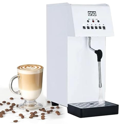 Montalatte Professionale, Macchina Automatica Per Acqua Bollente A Vapore Con Lancia Singola Girevole A 360°, Vaporizzatore Per Schiuma Di Latte Da Caffè Da 2500 W Con Display A Led