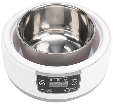 Electric Joghurt Maker Machine, 1,2L Homemade Joghurt -Natto -Hersteller, Edelstahlbehälter, Kompakter Griechischer Joghurthersteller mit Gläser für den Bio -Joghurt zu Hause,