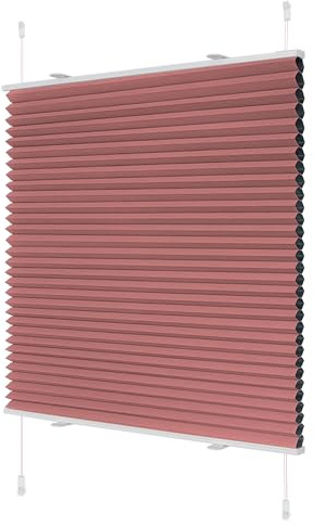 Wabenplissee ohne Bohren Verdunklung Plissee Klemmfix ohne Bohren Weinrot-Weiß 45x120cm(BxH) Thermo Doppelplissee 100% Blickdicht Jalousie für Fenster ohne Bohren Sanfree